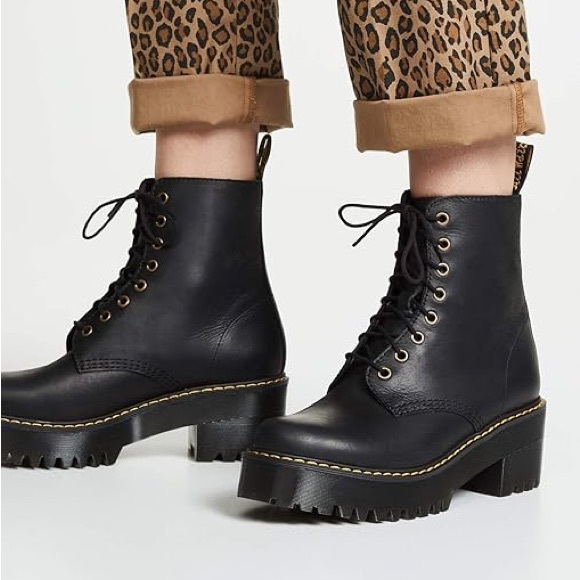 Dr. Martens Shoes - Dr. Marten Black Leather Shriver Hi. Combat Women’s Lace Up Boot